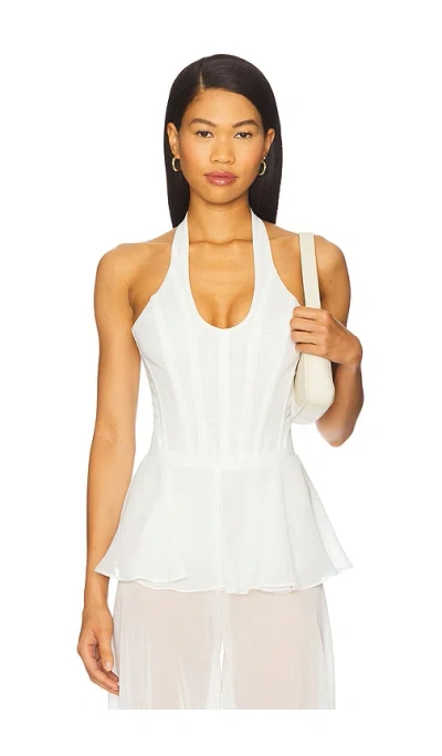 Bardot Trey Halter Neck Bodysuit In White