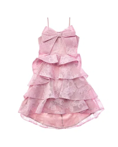 Bardot Kids' Tulip Lace Midi Dress In Pink