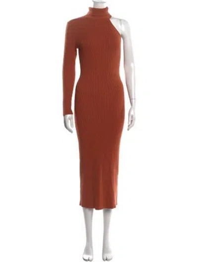 Pre-owned Bardot Turtleneck Midi Length Dress In Orange