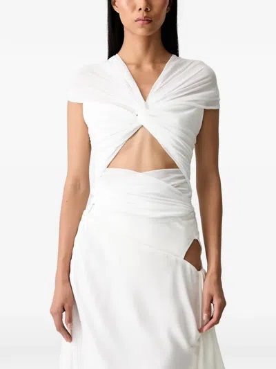 Bardot Twist-detail Cut-out Top In White