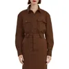 Bardot Tybi Stretch Poplin Button-up Shirt In Chocolate
