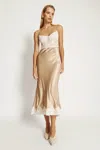Bardot Tzariana Satin Lace Midi Dress