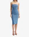Bardot Vanda Denim Strapless Dress In Blue