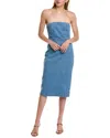 Bardot Vanda Denim Strapless Dress In Blue