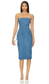 Bardot Vanda Denim Strapless Dress In 复古蓝