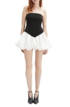 Bardot Vega Strapless Minidress In Black