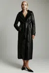 Bardot Vegan Leather Shirling Coat In Black