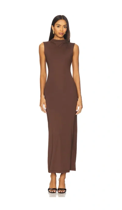 Bardot Veneda High Neck Maxi Dress In Brown