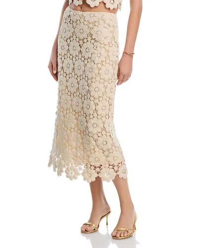 Bardot Veneta Crocheted Midi Skirt In Neutral