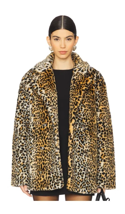 Bardot Vento Faux Fur Coat In Cheetah