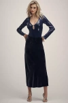 Bardot Verona Long-sleeve Sequin Bodysuit In Blue