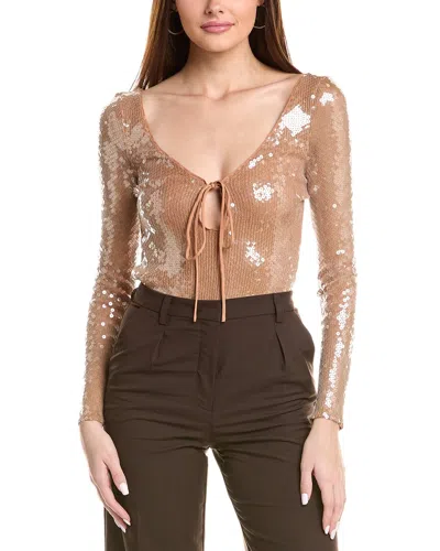 Bardot Verona Sequin Bodysuit In Brown