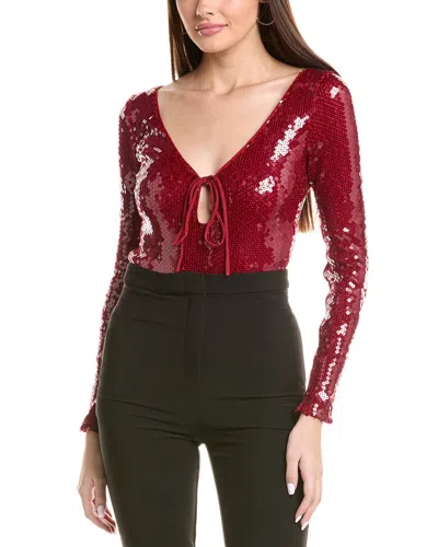 Bardot Verona Sequin Bodysuit In Red