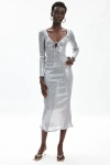 Bardot Verona Sequin Maxi Dress In Silver