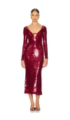 Bardot Verona Sequin Maxi Dress In Burgundy