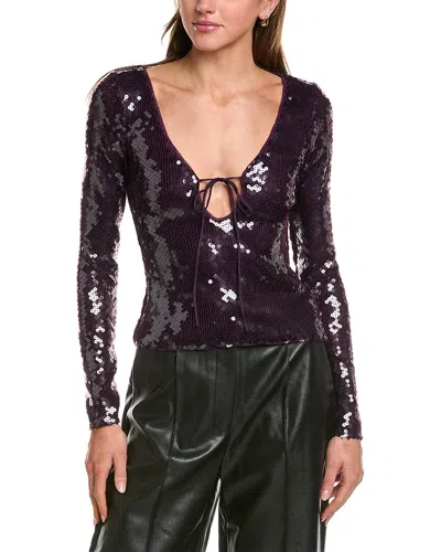 Bardot Verona Sequin Top In Purple