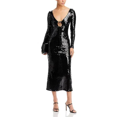 BARDOT VERONA WOMENS SEQUINED LONG SLEEVE MAXI DRESS