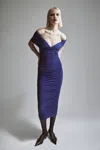 Bardot Vespera Mesh Midi Dress In Royal Blue