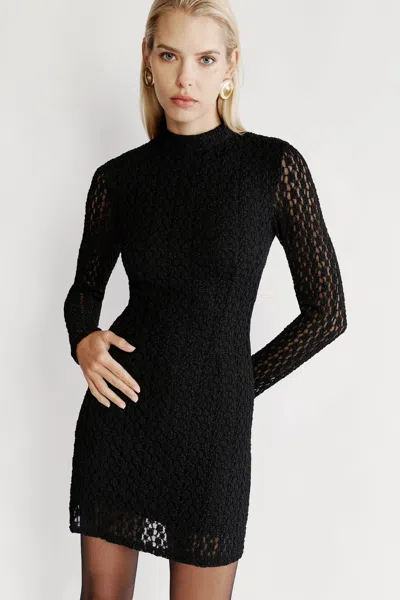 Bardot Vezza Floral Mesh Dress In Black