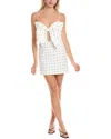 Bardot Vieda Bow Linen Minidress In White