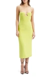 Bardot Vienna Cutout Midi Dress In Lime