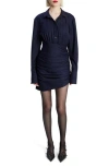 Bardot Viera Pinstripe Long Sleeve Mini Shirtdress