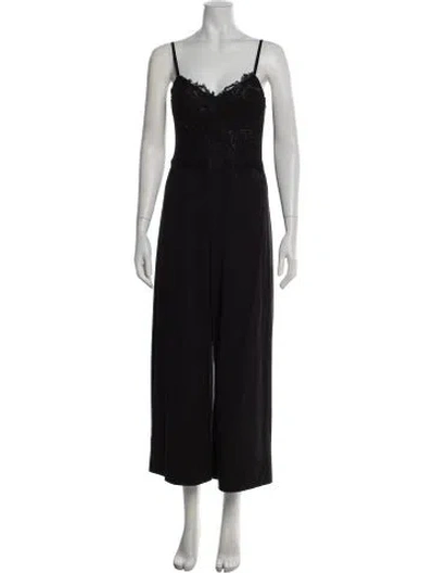 Pre-owned Bardot V-neck Jumpsuit In Black
