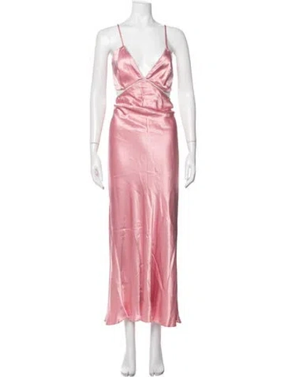 Pre-owned Bardot V-neck Long Dress W/ Tags In Pink