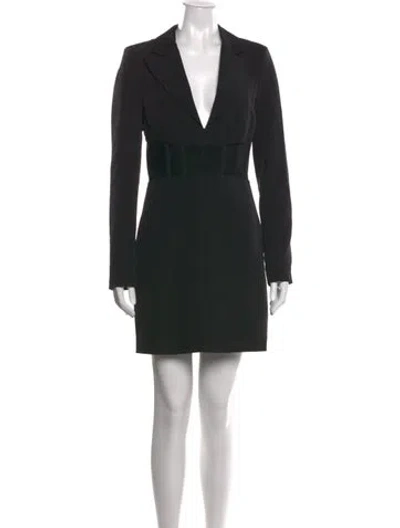 Pre-owned Bardot V-neck Mini Dress In Black
