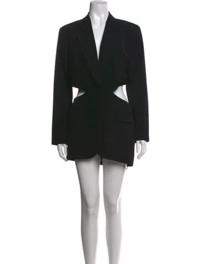 Pre-owned Bardot V-neck Mini Dress In Black