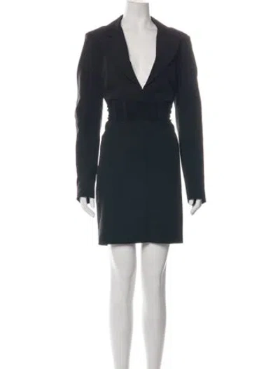 Pre-owned Bardot V-neck Mini Dress In Black