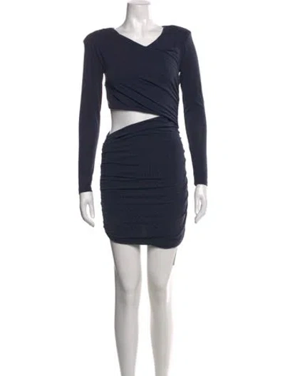 Pre-owned Bardot V-neck Mini Dress W/ Tags In Blue