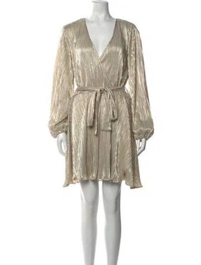 Pre-owned Bardot V-neck Mini Dress W/ Tags In Neutral