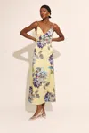 Bardot Wintour Floral Print Satin Dress In Bold Bl Fl