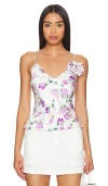 Bardot 3d Floral Accent Wisteria Print Camisole In 花卉水彩印花