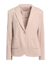 Bardot Woman Blazer Sand Size 6 Cotton, Polyester, Elastane, Viscose In Pink