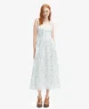 Bardot Adaline Eyelet Embroidered Corset Midi Dress In White