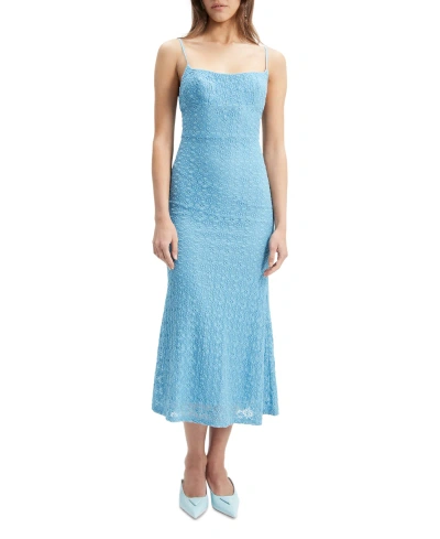 Bardot Adoni Sleeveless Textured Midi Dress In Mid Blue