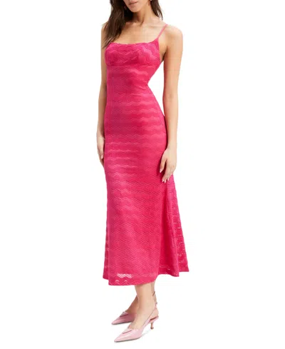 Bardot Women's Adoni Scoop-neck Zig Zag Sleevless Midi Dress In Magenta