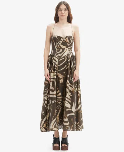 Bardot Estie Print Maxi Dress In Nude