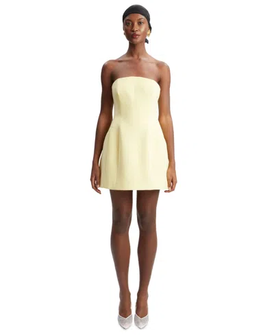 Bardot Tailored Bandeau Mini Dress In Yellow