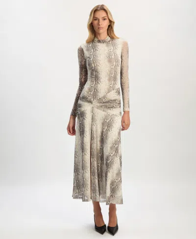 Bardot Lea Printed Mesh Dress In Multi