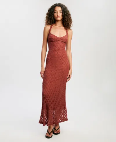 Bardot Women's Mariko Halter Neck Midi Dress In Brown
