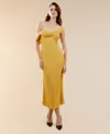 Bardot Womens Solid Chiffon Midi Dress In Marigold