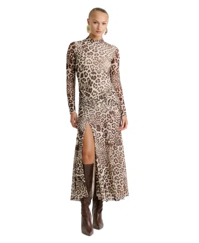 Bardot Lea Printed Mesh Maxi Dress In Multi