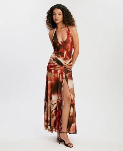 Bardot Women's Sariba Halter Mesh Midi Dress In Multi