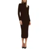 Bardot Olesa Asymmetric Turtleneck Long Sleeve Dress In Black