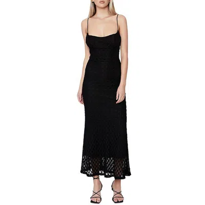 Bardot Womens Lace Fitted Maxi Dress In Black