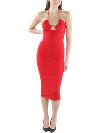 Bardot Womens Nylon Halter Dress In Red