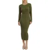 Bardot Womens Ribbed Ribbed Knit Sweaterdress In Green
